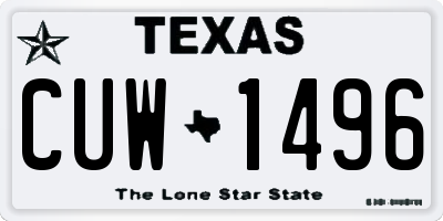 TX license plate CUW1496