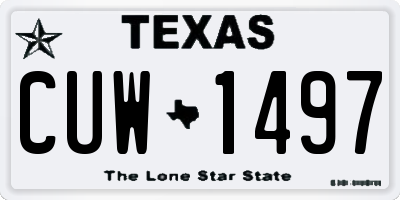 TX license plate CUW1497