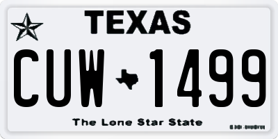 TX license plate CUW1499