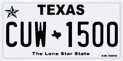 TX license plate CUW1500