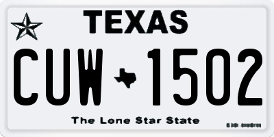 TX license plate CUW1502