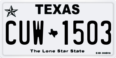 TX license plate CUW1503