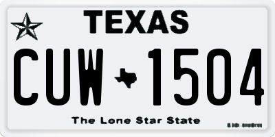 TX license plate CUW1504