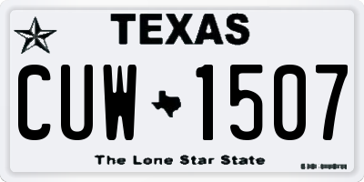 TX license plate CUW1507