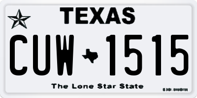 TX license plate CUW1515