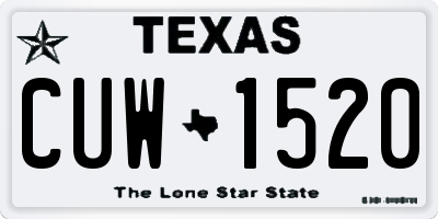 TX license plate CUW1520