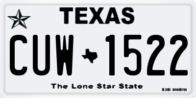TX license plate CUW1522