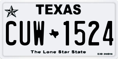 TX license plate CUW1524