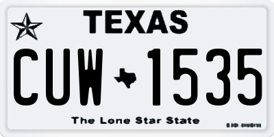 TX license plate CUW1535