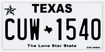 TX license plate CUW1540