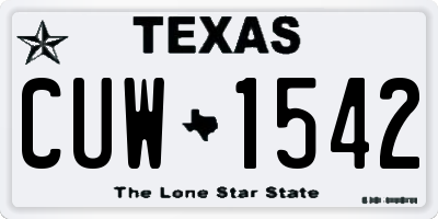 TX license plate CUW1542