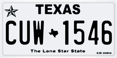 TX license plate CUW1546