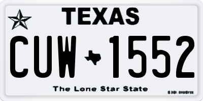 TX license plate CUW1552