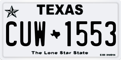 TX license plate CUW1553
