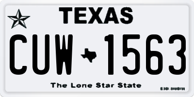 TX license plate CUW1563