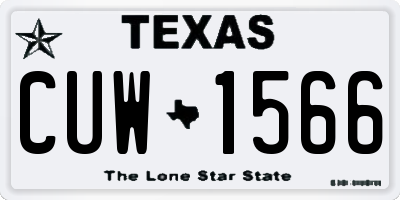 TX license plate CUW1566