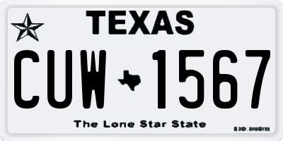 TX license plate CUW1567