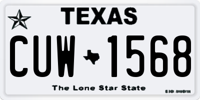 TX license plate CUW1568