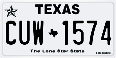 TX license plate CUW1574