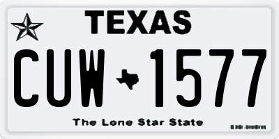 TX license plate CUW1577