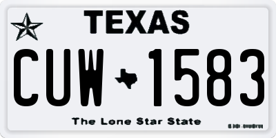 TX license plate CUW1583