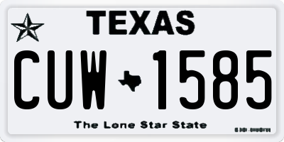 TX license plate CUW1585