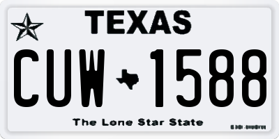 TX license plate CUW1588