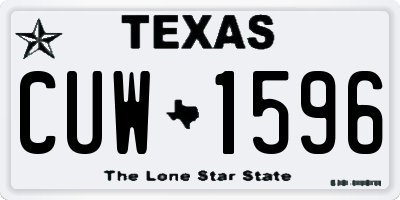 TX license plate CUW1596