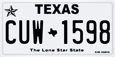 TX license plate CUW1598