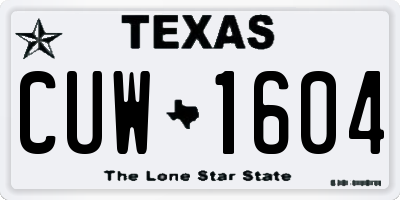 TX license plate CUW1604