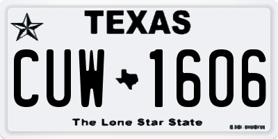 TX license plate CUW1606