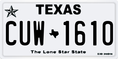TX license plate CUW1610