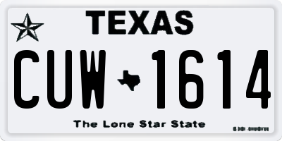 TX license plate CUW1614