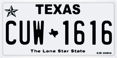 TX license plate CUW1616