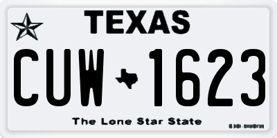 TX license plate CUW1623
