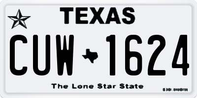 TX license plate CUW1624