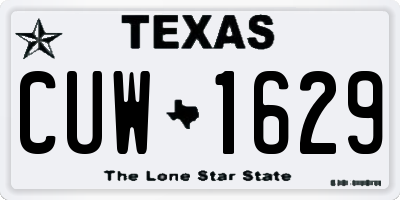 TX license plate CUW1629
