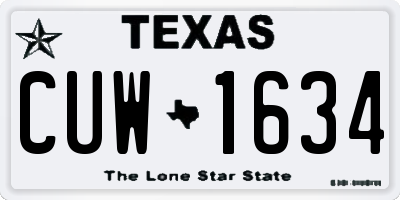 TX license plate CUW1634