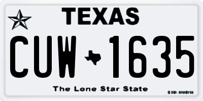 TX license plate CUW1635