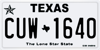TX license plate CUW1640