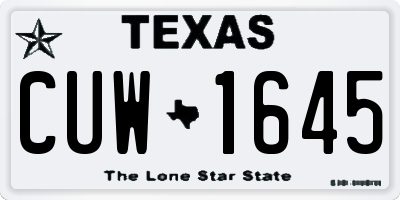 TX license plate CUW1645