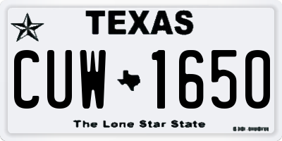 TX license plate CUW1650