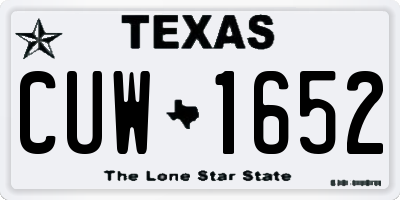 TX license plate CUW1652