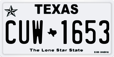 TX license plate CUW1653