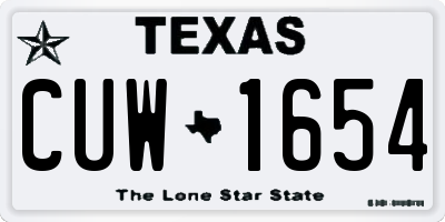 TX license plate CUW1654