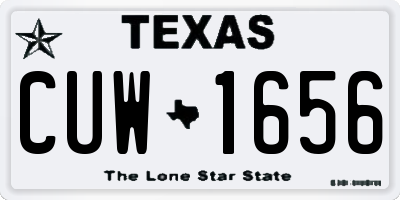 TX license plate CUW1656