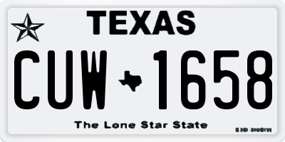 TX license plate CUW1658
