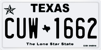 TX license plate CUW1662