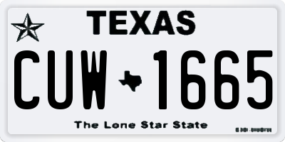 TX license plate CUW1665