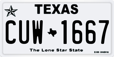 TX license plate CUW1667